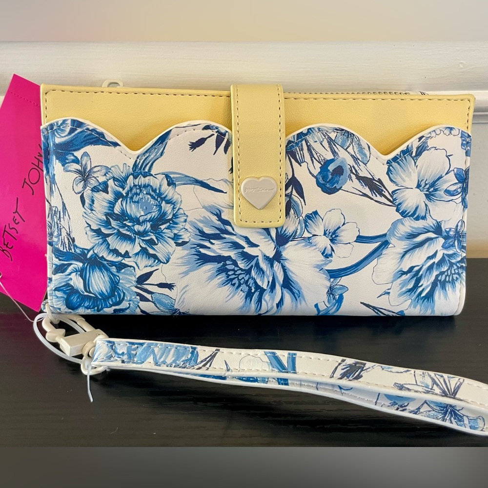 Betsey Johnson Yellow and Blue Floral Wallet